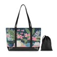 thumbnail image 7 of FORMRS Canvas Laptop Tote Bag for Women with 15.6" Computer Compartments Shoulder Handbag, Green Floral, 7 of 7