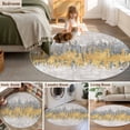thumbnail image 5 of Round Area Rug 7 Ft, Yellow Grey Abstract Washable Non-Slip Circle Carpet for Living Room/Bedroom, Gradient Geometric Graffiti Modern Art Low-Profile Large Runner Mat Collection Rugs for Indoor, 5 of 8