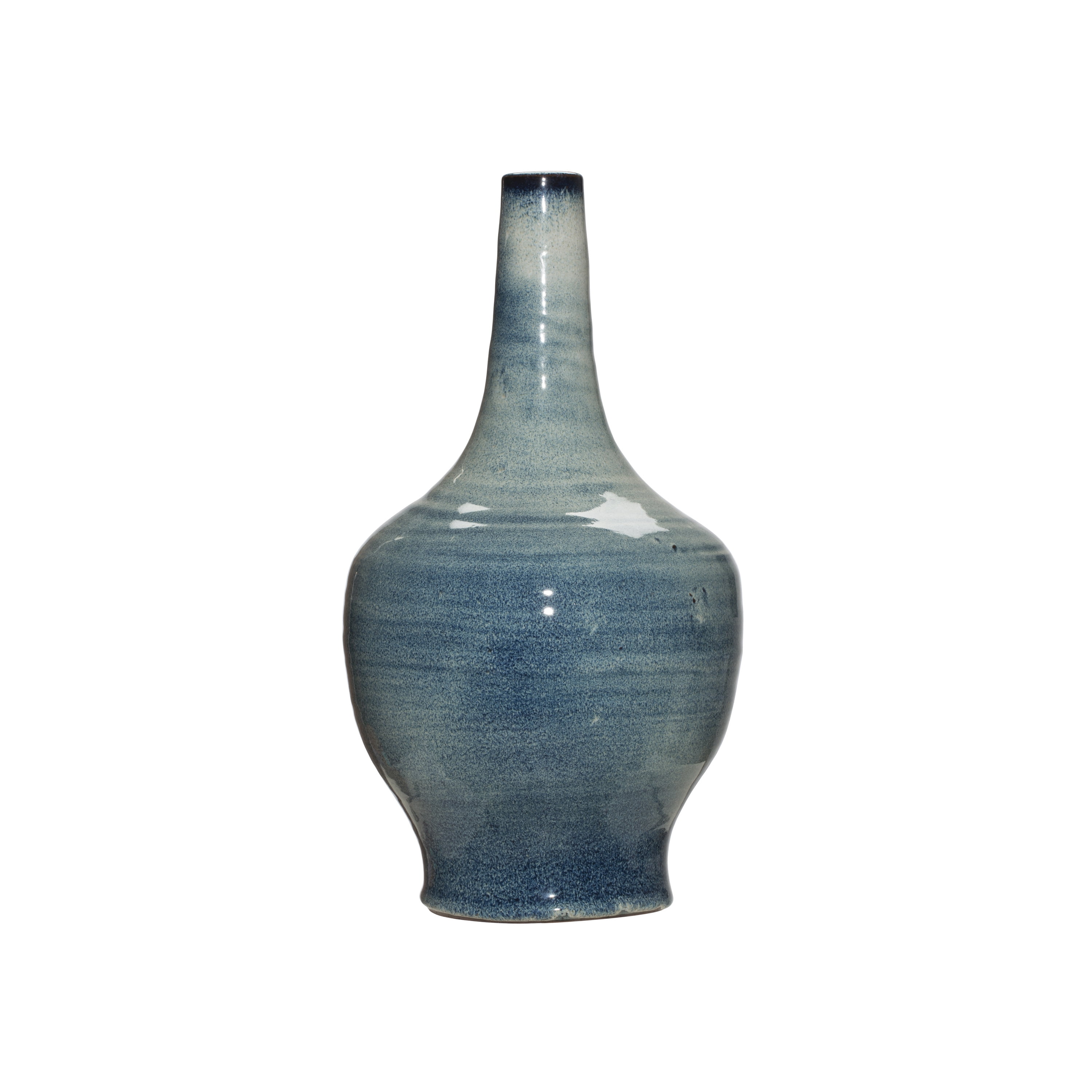 Creative CoOp ExtraLarge Blue Terracotta Vase with Reactive Glaze