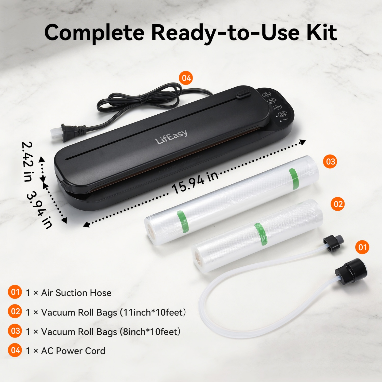 LifEasy Vacuum Sealer with Dry & Moist Modes, 80kPa photo 7