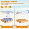 thumbnail image 4 of Magic Union Kids Sandbox with Foldable Picnic Table, 3 in 1 Wooden Large Sandpits with Lid and Adjustable Cover Outdoor, Covered Kid Sand Box Playset for Backyard Garden Lawn, Poolside, 4 of 8