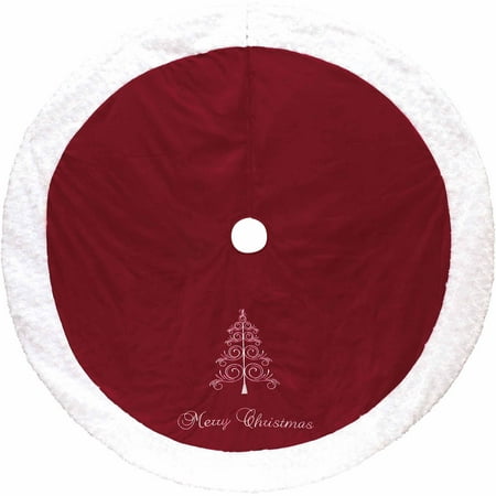 holiday time red and white merry christmas tree skirt holiday time red and white merry christmas tree skirt