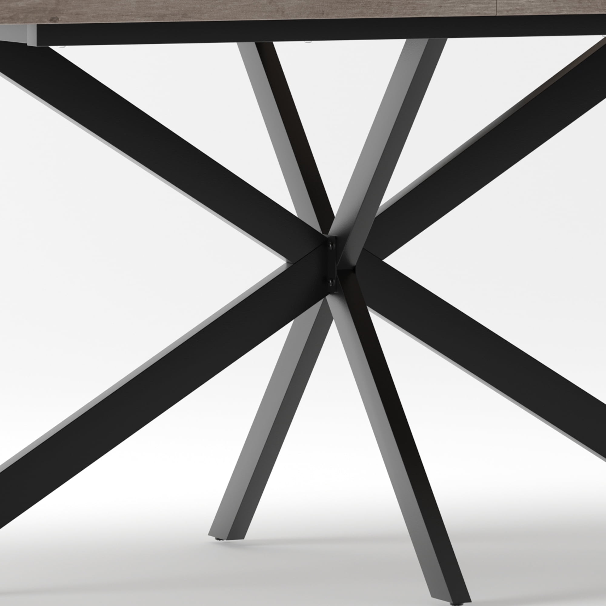 BSHTI 55.11"-70.86" MDF Extendable Rectangular Dining Table with Metal Base and Storage Box for Kitchen/Dining Room（Gray）