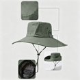 thumbnail image 6 of hotojiny Summer Wide Brim Sun Hat for Men Women Breathable Mesh Outdoor Hat Wind Resistant Drawstring Cap for Fishing Hiking, 6 of 6