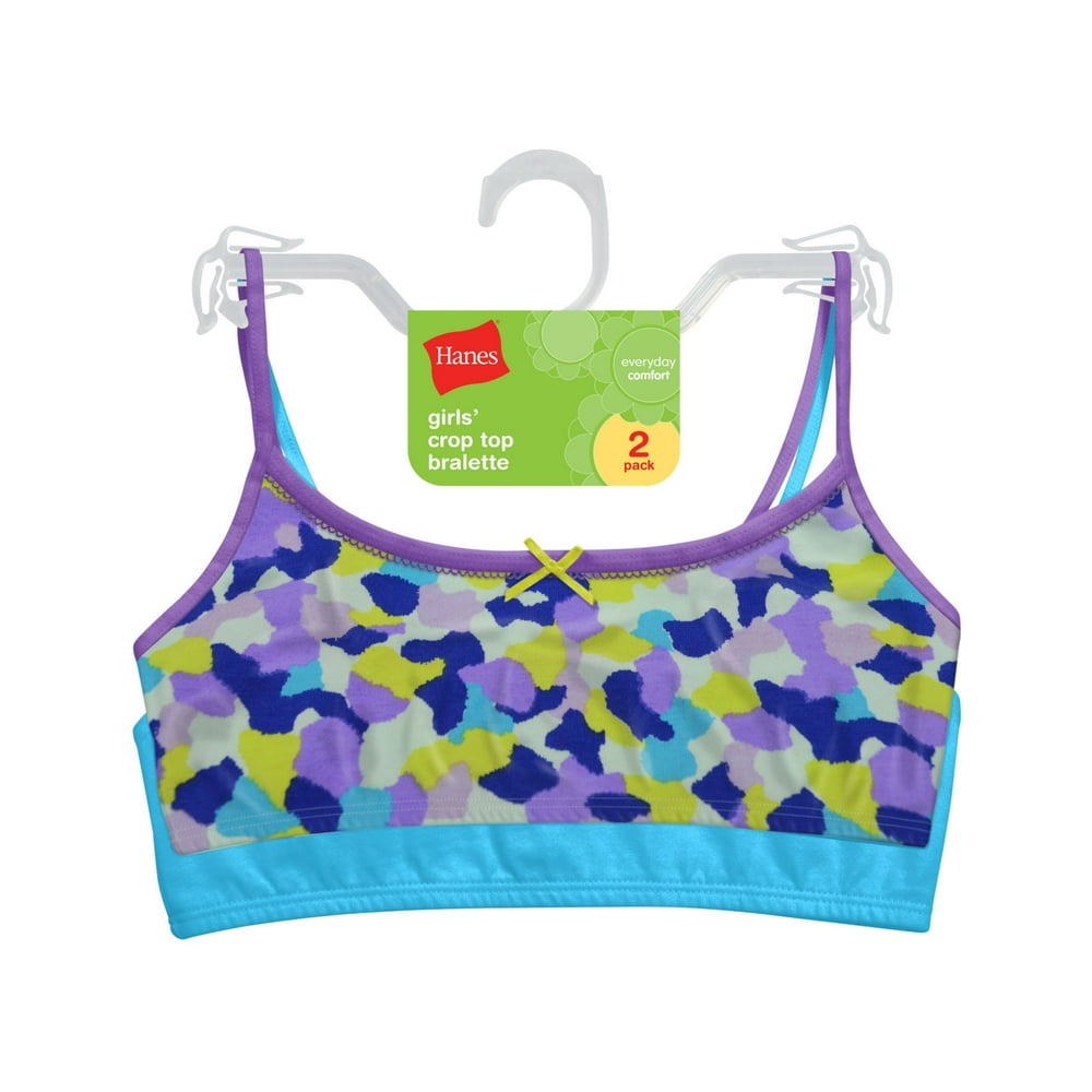 Hanes Hanes Girls Bras, 2 Pack Cotton Pullover Bras (Little Girls