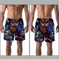 thumbnail image 3 of luoweisi Men's Beach Shorts Quick Dry Swim Trunks with Mesh Lining Cartoon Owl XL, 3 of 5