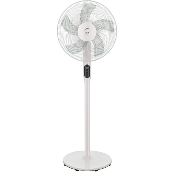 Ventilador de pie Genesis de CC de alta velocidad de 16 pulgadas con tecnología súper silenciosa y control remoto