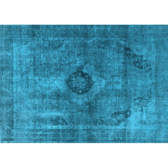 Ahgly Company Indoor Rectangle Oriental Light Blue Industrial Area Rugs, 5' x 8'