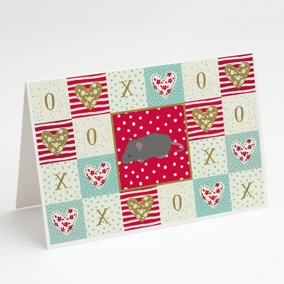 Caroline's Treasures Australian Long Coated Mouse Love Greeting Cards with Envelopes, 5" x 7" (8 Count)