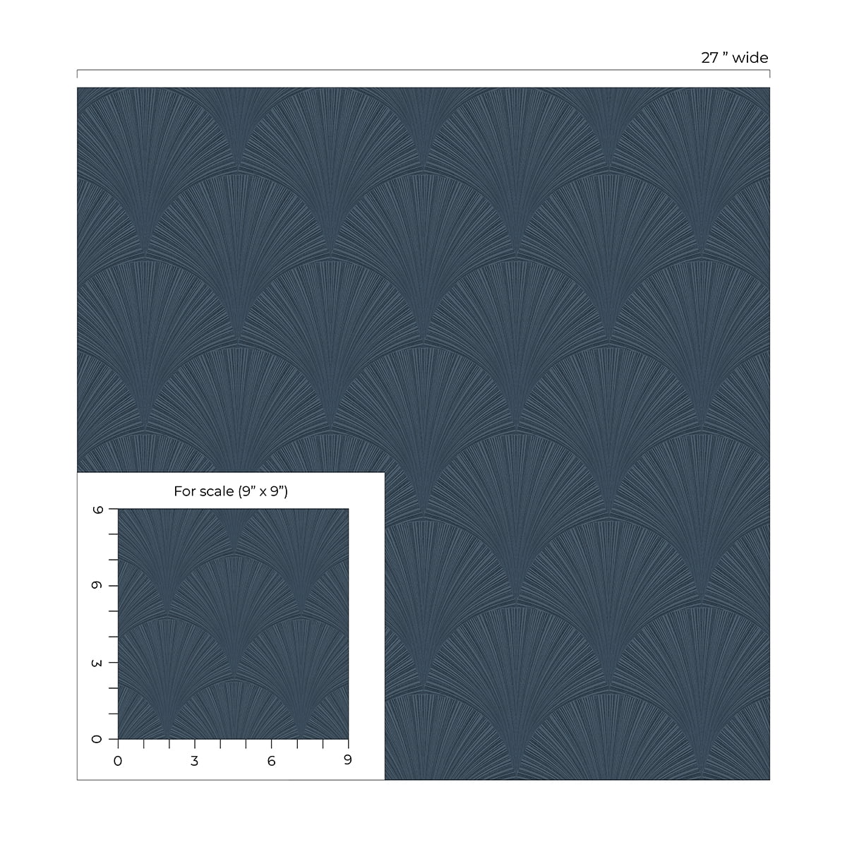 NextWall Denim Blue Arches Peel and Stick Wallpaper