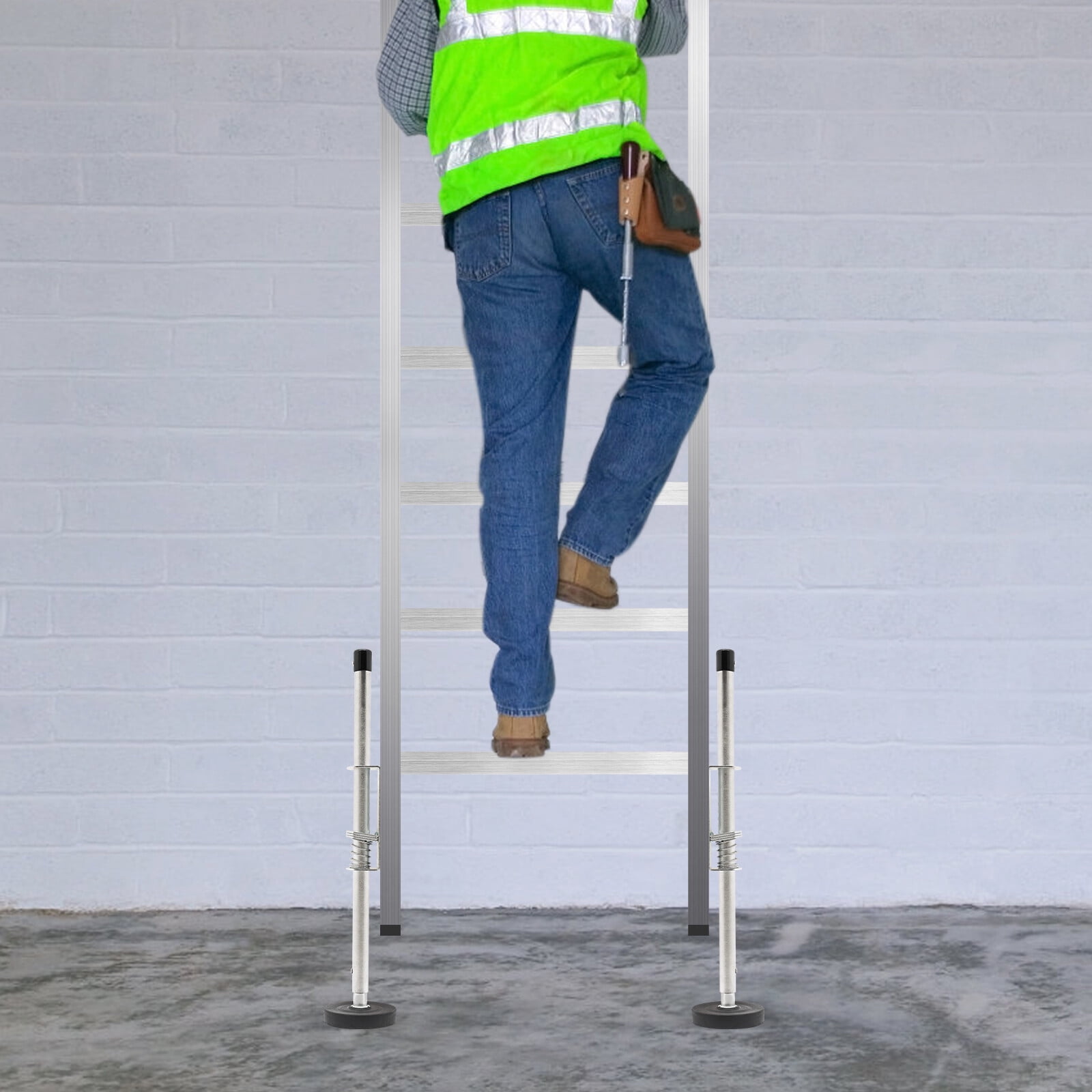 Tanfix Foldable | Heavy-Duty Ladder Extender Pro, High Strength Steel Material Design Ladder Extension Pro For Stairs W/Non-Slip Mat, 11.4-18" Adjustable Height, Applicable Ladder Feet Spacing 25 - View #9