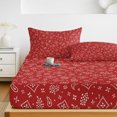 thumbnail image 6 of Queen Size Fitted Sheet Set - Southwestern 3 Piece Bedding Sets 16" Deep Pocket Fitted Sheet with 2 Pillowcases, Red Paisley Print Vintage Rustic Brushed Microfiber Hotel Luxury Bed Sheets, 6 of 9