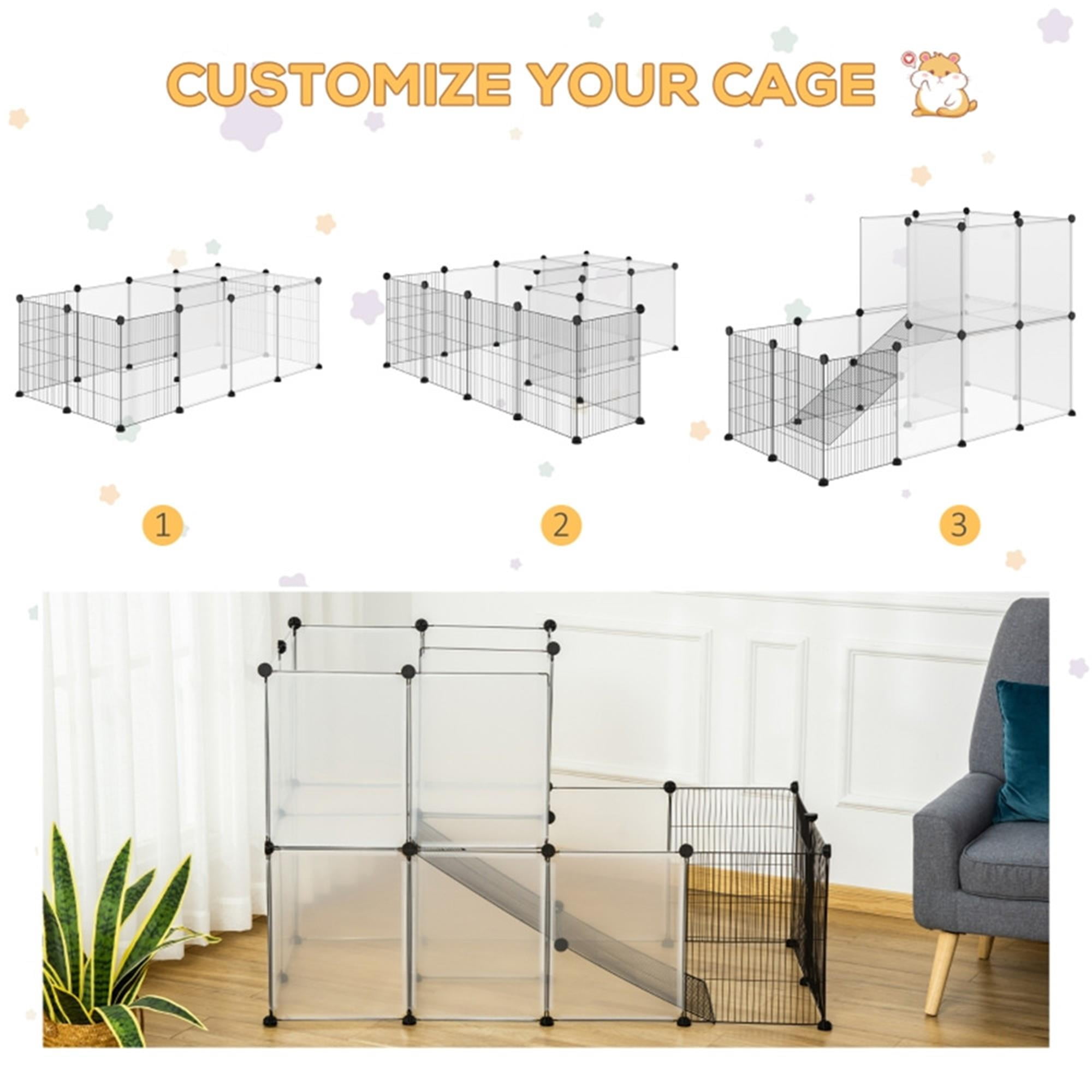 Pefilos 18 Panels Pet Playpen for Small Dogs, Animals Plastic Fence Cage for Guinea Pigs, Hamsters, Bunnies, Rabbits, White Pefilos 18 Panels Pet Playpen for Small Dogs, Animals Plastic Fence Cage for Guinea Pigs, Hamsters, Bunnies, Rabbits, White