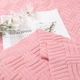 thumbnail image 4 of Soft 100% Cotton Knitted Throw Blanket for Couch Home Office Hotel Blanket Dirty Pink 50"x60", 4 of 7