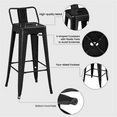 thumbnail image 5 of Alden Design 30″ H Metal Counter Height Bar Stools with Low Back for Home, Set of 4, Black, 5 of 9