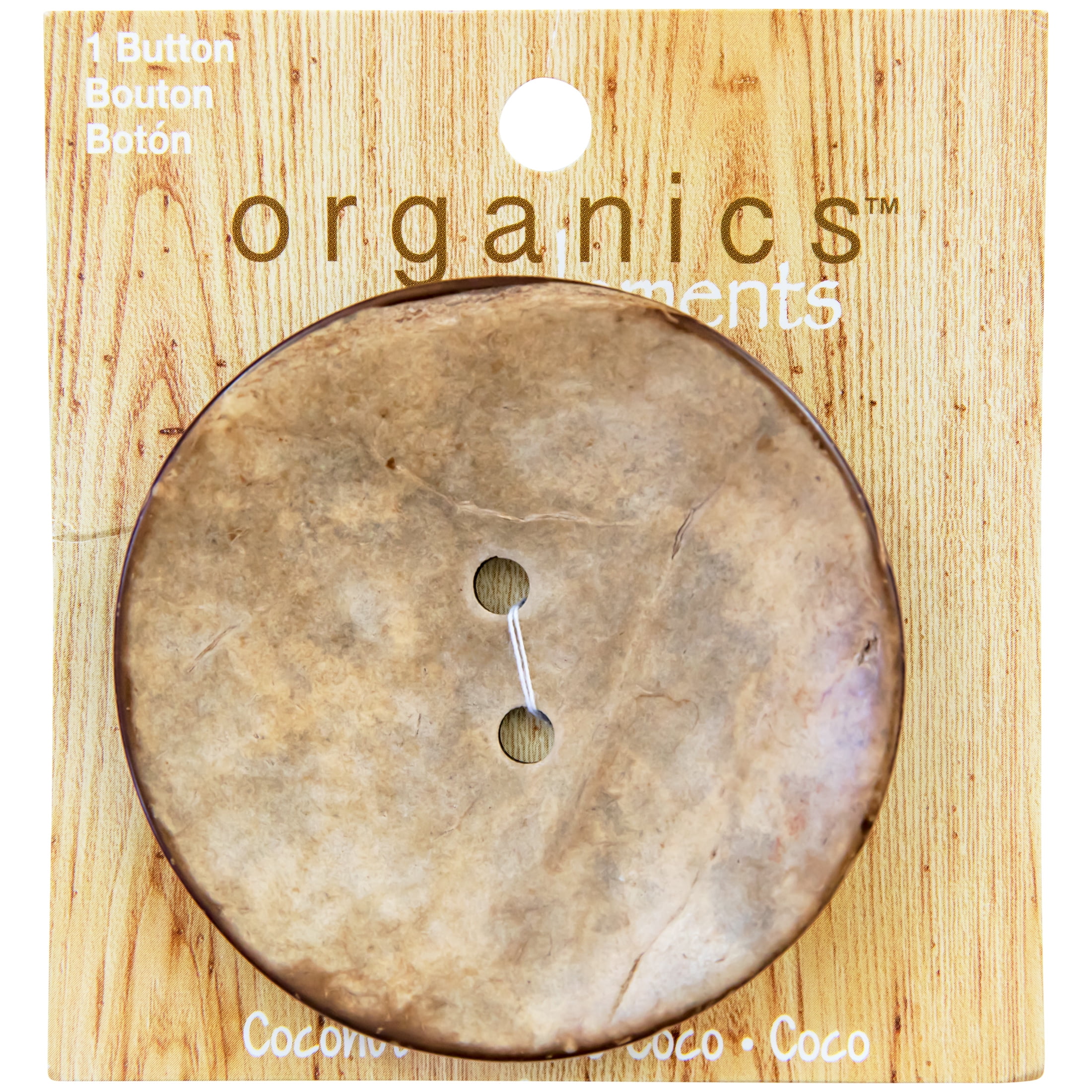 Organic Elements Brown 2 3/4" Extra-Large 2-Hole Round Coconut Button