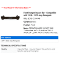 thumbnail image 2 of Front Bumper Impact Bar - Compatible with 2019 - 2022 Jeep Renegade 2020 2021, 2 of 2