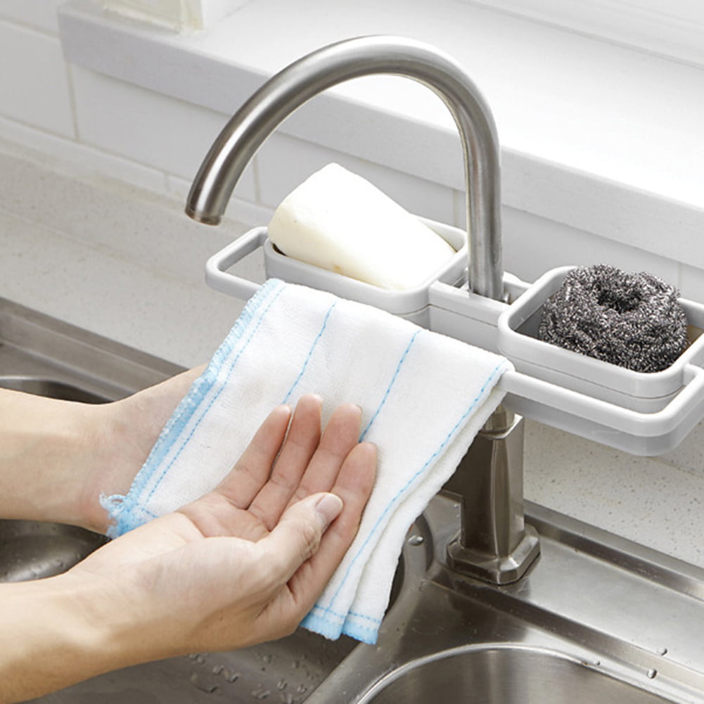 Hanging Shower Head Kitchen Sponge Holder Faucet Clip Towel Shelf Sink Rack 