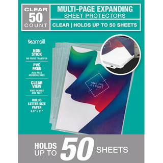 Samsill Color Edge Sheet Protectors 8.5 x 11 inch, Page Protectors for 3 Ring Binder, Standard Weight, Clear Sheet Protector, Le