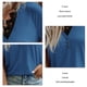 thumbnail image 5 of Camiseta con cuello en V para mujer Verano Suave Suelta Casual Manga corta Encaje Patchwork Top Blusa Azul XL, 5 of 6