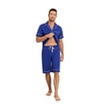 thumbnail image 4 of ANLIQI Men's 100% Cotton Pajamas Set Summer Short Set Button Down Sleepwear Soft Loungewear with Pockets (Cobalt Blue XL), 4 of 7