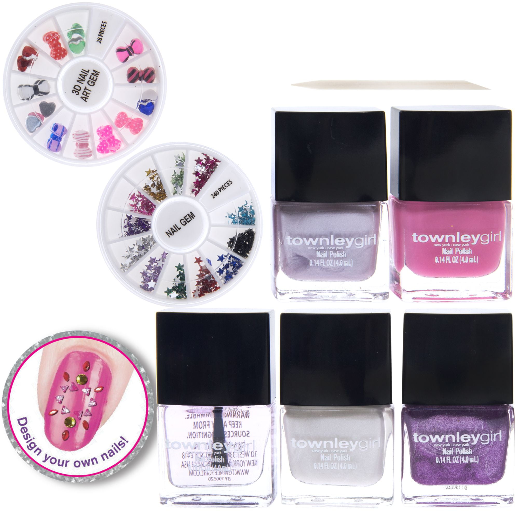 Townley Girl Nail Polish Set with Nail Accessories