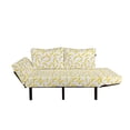 thumbnail image 2 of Yellow and White Futon Couch, Cartoon Style Bananas Pattern Exotic Fresh Ripe Fruit Healthy Tropical, Daybed with Metal Frame Upholstered Sofa for Living Dorm, Loveseat, Yellow White, by Ambesonne, 2 of 4
