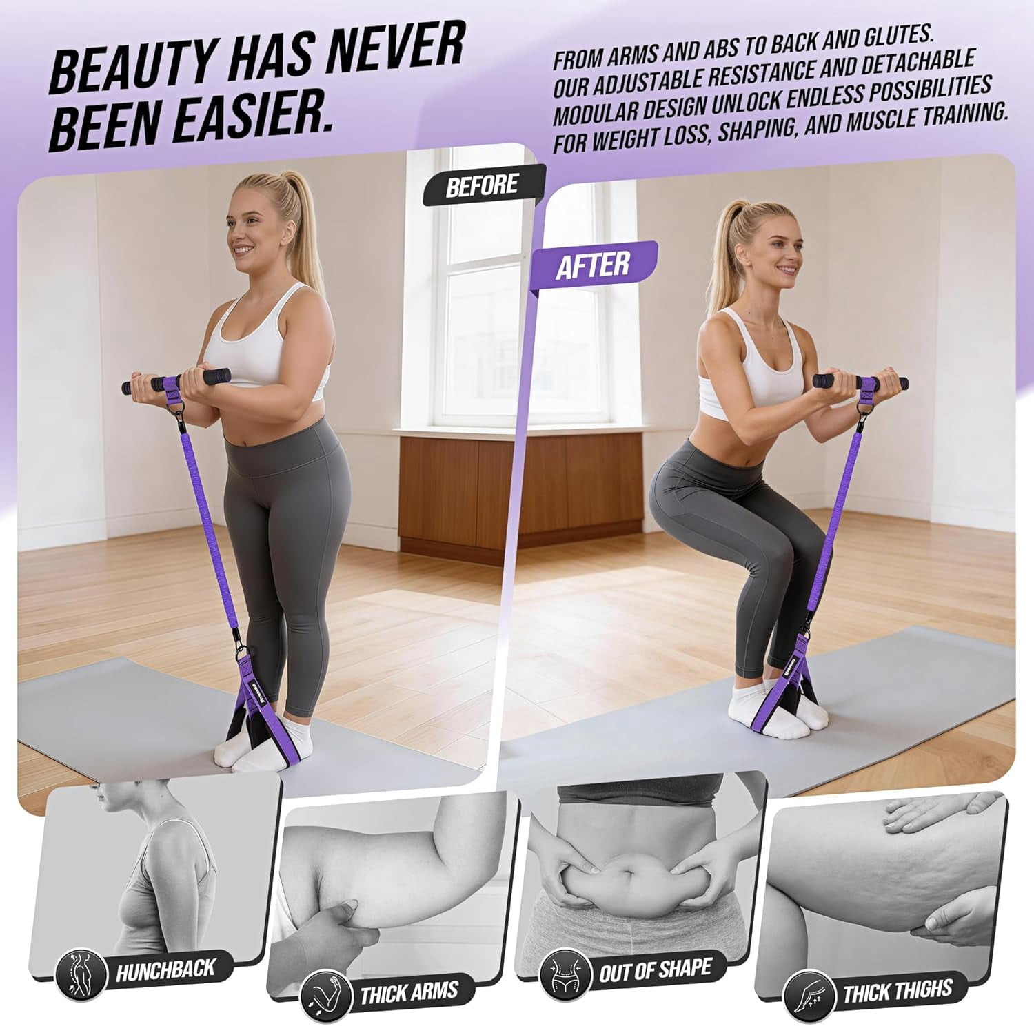 RNPFOR Upgrade Pedal Resistance Band with Handle, Adjustable Tube Foot Pedal Device Puller Exercise Bands, for Abs Arm Leg Waist Workout