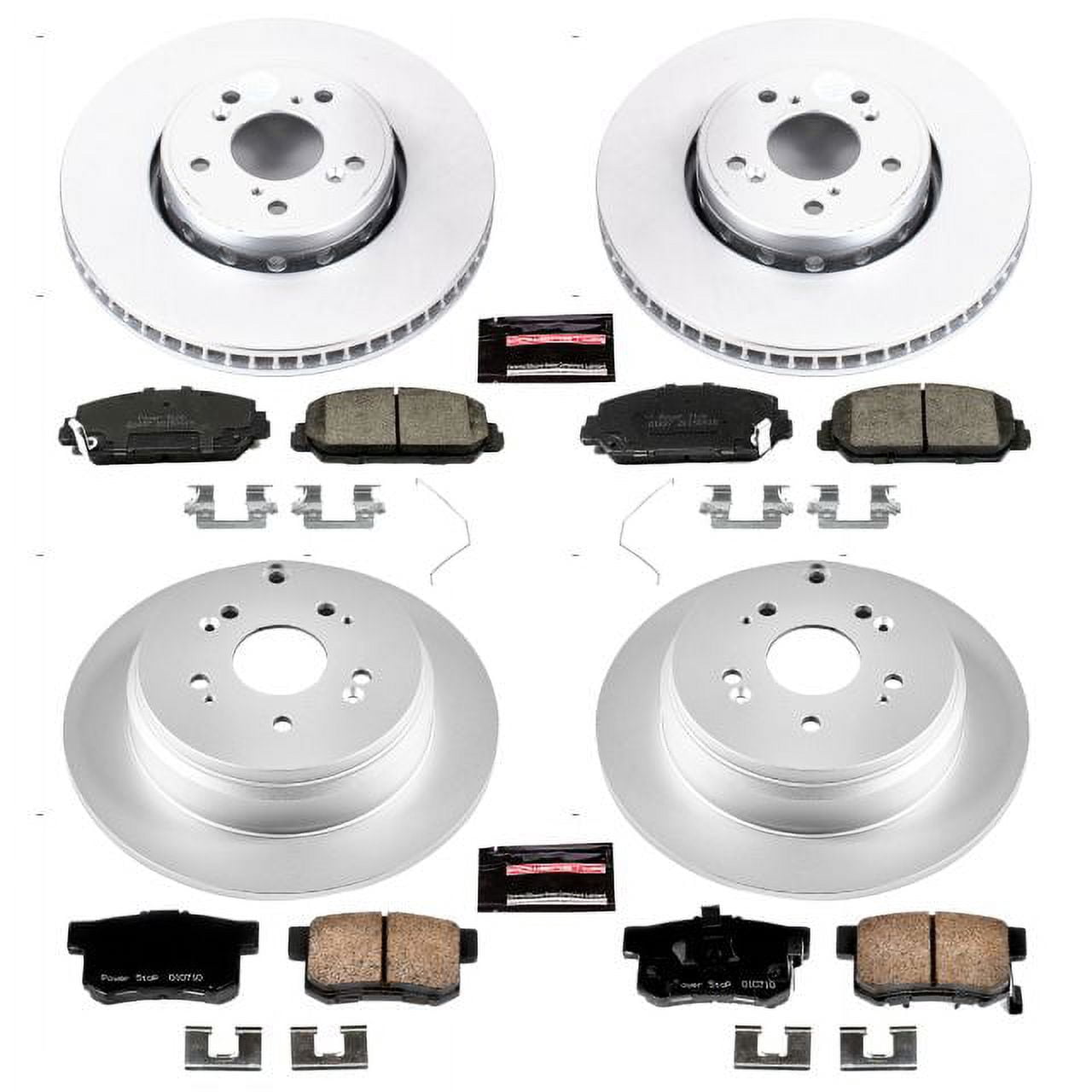 PowerStop Front and Rear Geomet Coated Brake Rotor and Pad Kit Fits: ACURA Select Models CRK6939