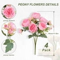 thumbnail image 2 of Dalrosia 4PCS Peonies Artificial Flowers Fake Peony Bouquet for Decoration Faxus Peony Flowers Arrangements Table Centerpieces Wedding Bouquets for Party Home Decoration Indoor, 2 of 8