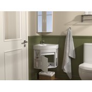 Tennant Brand 18 White Corner Bathroom Vanity with Matte Solid Surface