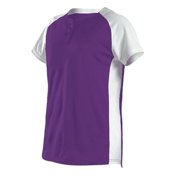 Alleson Athletic 522PDW Women's Two Button Fastpitch Jersey - Purple White