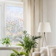 thumbnail image 2 of VEGCOO Static Cling Privacy Window Film with 3D Laser Embossed Pattern (Moon, 31.5"x78.7") - Non-Adhesive, UV Blocking, Easy Install for Bathroom, Bedroom, Front Door, 2 of 7
