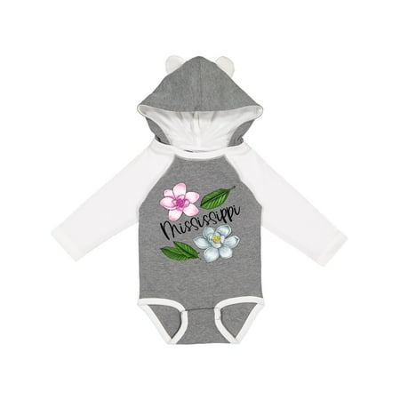 

Inktastic Mississippi Magnolia Flowers and Leaves Gift Baby Boy or Baby Girl Long Sleeve Bodysuit