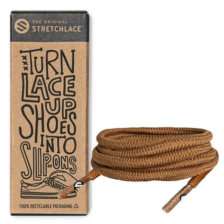 

The Original Stretchlace | Elastic Shoe Laces | Round Stretch Shoelaces | Light Brown 47 in (119 cm)