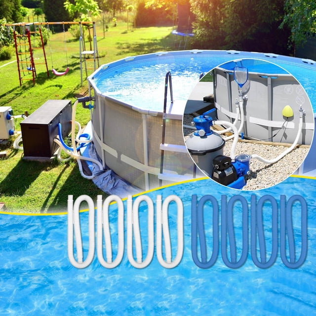 pstuiky Pool Hose Replacement 1.25 Inch 39 Inch Long 4-Piece Set Above Ground Pool Pump Accessory Corrugated Flexible Hose Filter Pump Inlet Use