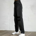 thumbnail image 7 of Ruimatai Women's Casual High Waist Straight Leg Jeans Vintage Denim Pants with Pockets Comfort Stretch Polyester Long Trousers, 7 of 7