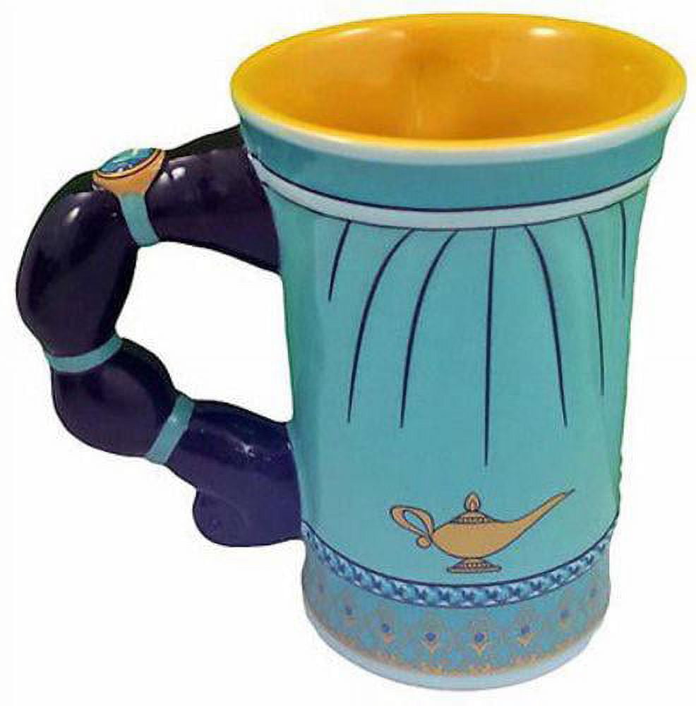 Disney Aladdin Coffee Mug Cup Aladdin Jasmine Genie Purple Teal White