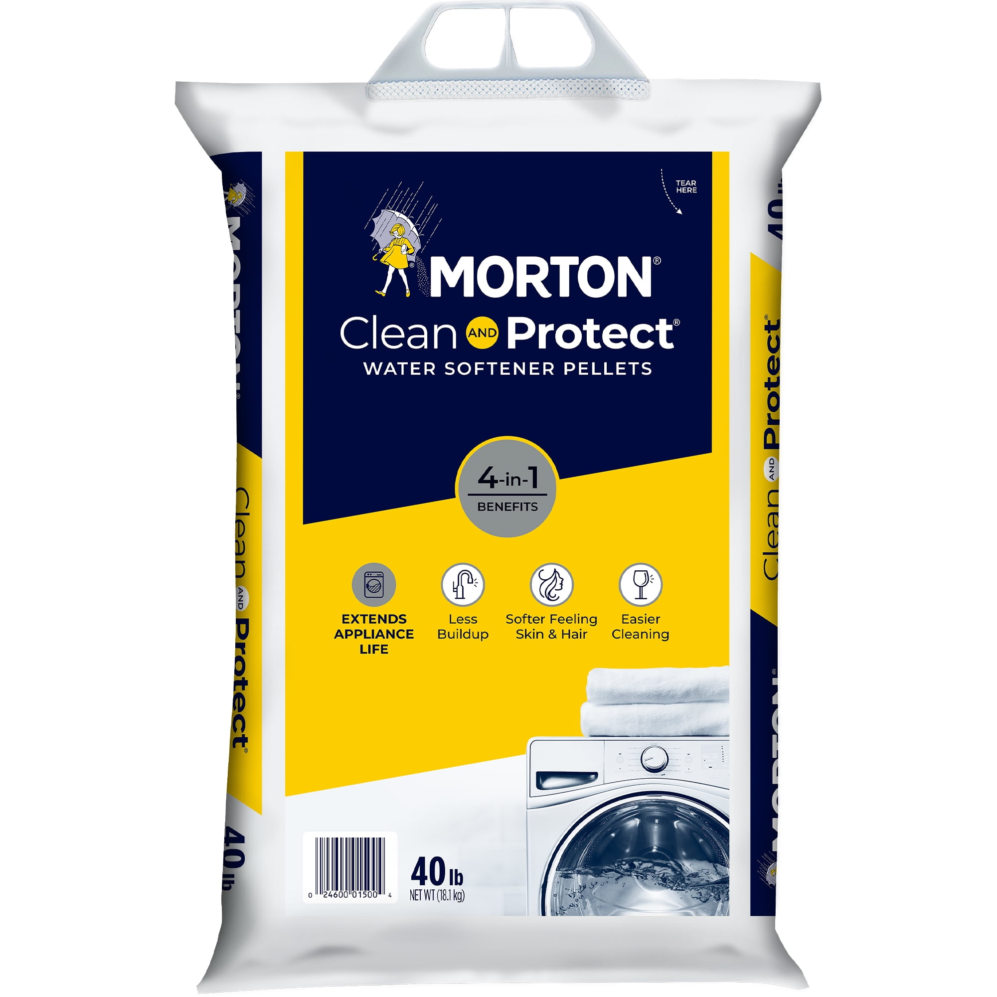 Morton Salt Clean and Protect Water Softener Salt Pellets, 40 lb. Bag