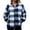 Blue, variant on LSLJS Fleece Jacket for Women Winter Warm Flannel Zip up Long Sleeve Shirts Casual Loose Full Plaid Printed Coats Fall Winter Outfits, S-2XL