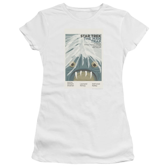Star Trek Tos Episode 1 Junior Women's Sheer T-Shirt White