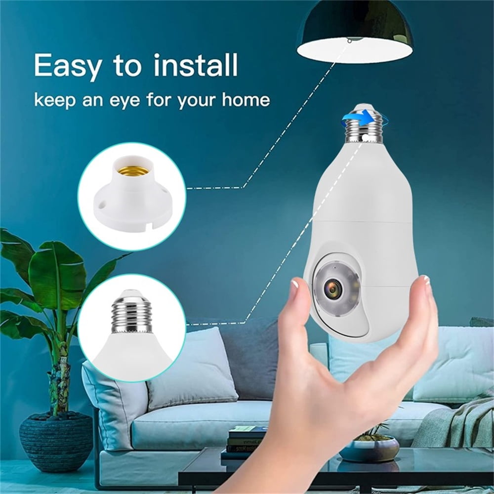 4MP WiFi Light Bulb Camera, 2K Full Color, Day/Night Vision