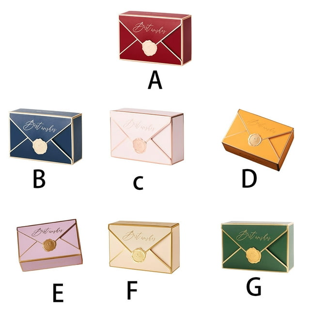 50 Pieces Envelope Candy Box European Style Snacks Wedding Packaging Wrapping Bag Birthday Anniversary Folding Pouch Party Favors Case Red
