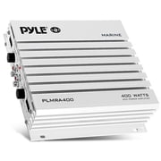 Pyle PLMRA400 4 Channel Waterproof Vehicle Audio Amplifier, White, 3.95 lb