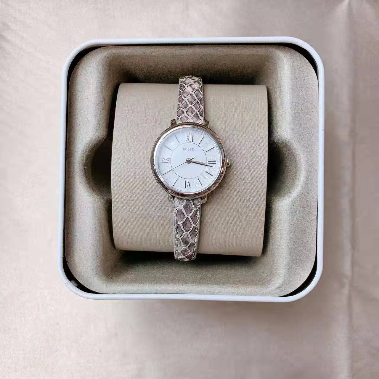 Suitor Three-Hand Pink Leather Watch 