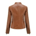thumbnail image 6 of Clearance LYXSSBYX Jackets for Women Clearance Women's Casual Leather Jacket with Standing Collar Slim Fitting Jacket Solid Color for Women, 6 of 6