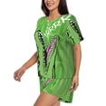 thumbnail image 2 of Fuzoiu CROCODILE HEAD Print Women's Short-Sleeved Pajama Set,Lounge Sleepwear Set,Womens Pajama Sets 2 Piece,Button-Up Top and Shorts with Pockets-4X-Large, 2 of 7