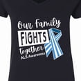 thumbnail image 4 of Inktastic Our Family Fights Together ALS Awareness Women's V-Neck T-Shirt, 4 of 5