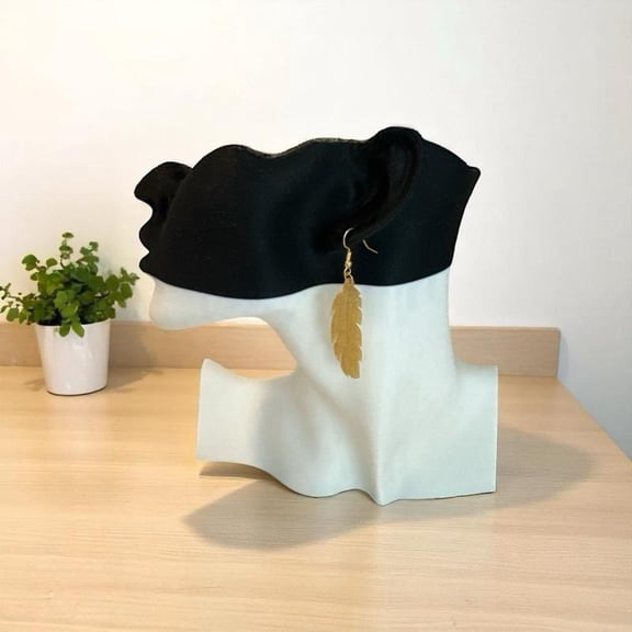 3D Printed Feather Drop Earrings, Gold Tone Hooks, Lightweight Fashion Accessory