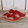 thumbnail image 3 of Orthopedic Wedge Sandals for Women Open Toe Slides Fashion Bohemia Embroidery Slip on Beach Shoes Comfortable Slip on Summer Slippers Wine Size 9.5, 3 of 6